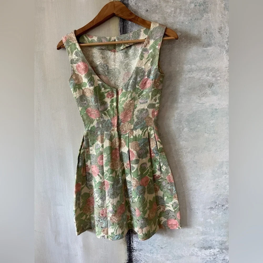 VTG American Rag CIE 1984 Compagnie California Brocade Mini Dress XS - Picture 3 of 6